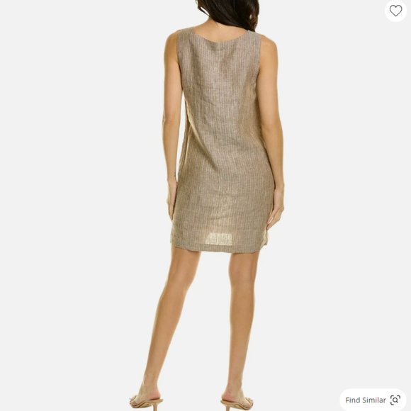 Theory Linen Shift Dress, Brown, size 2 - Picture 2 of 9